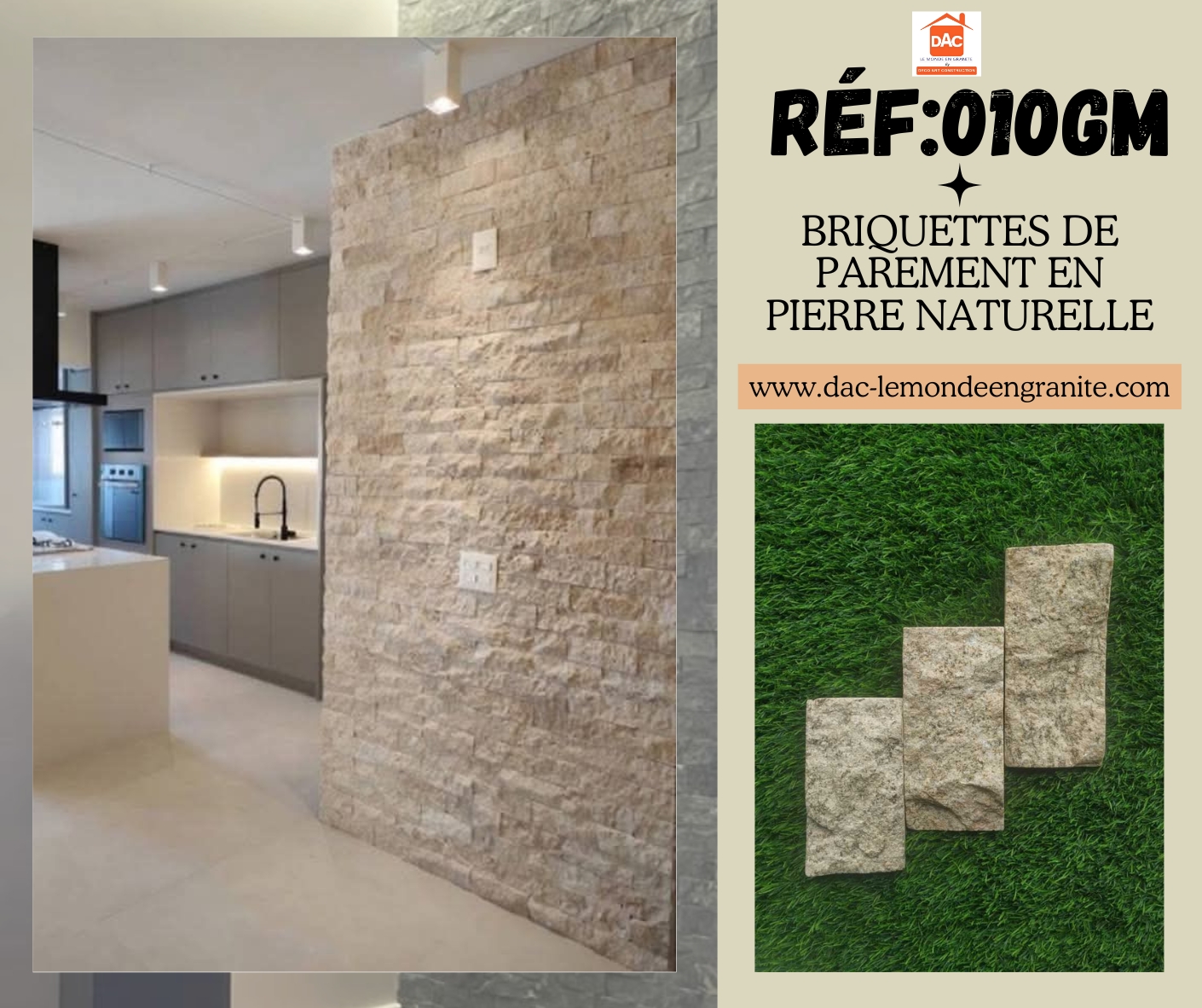 Briquettes de parement en granite